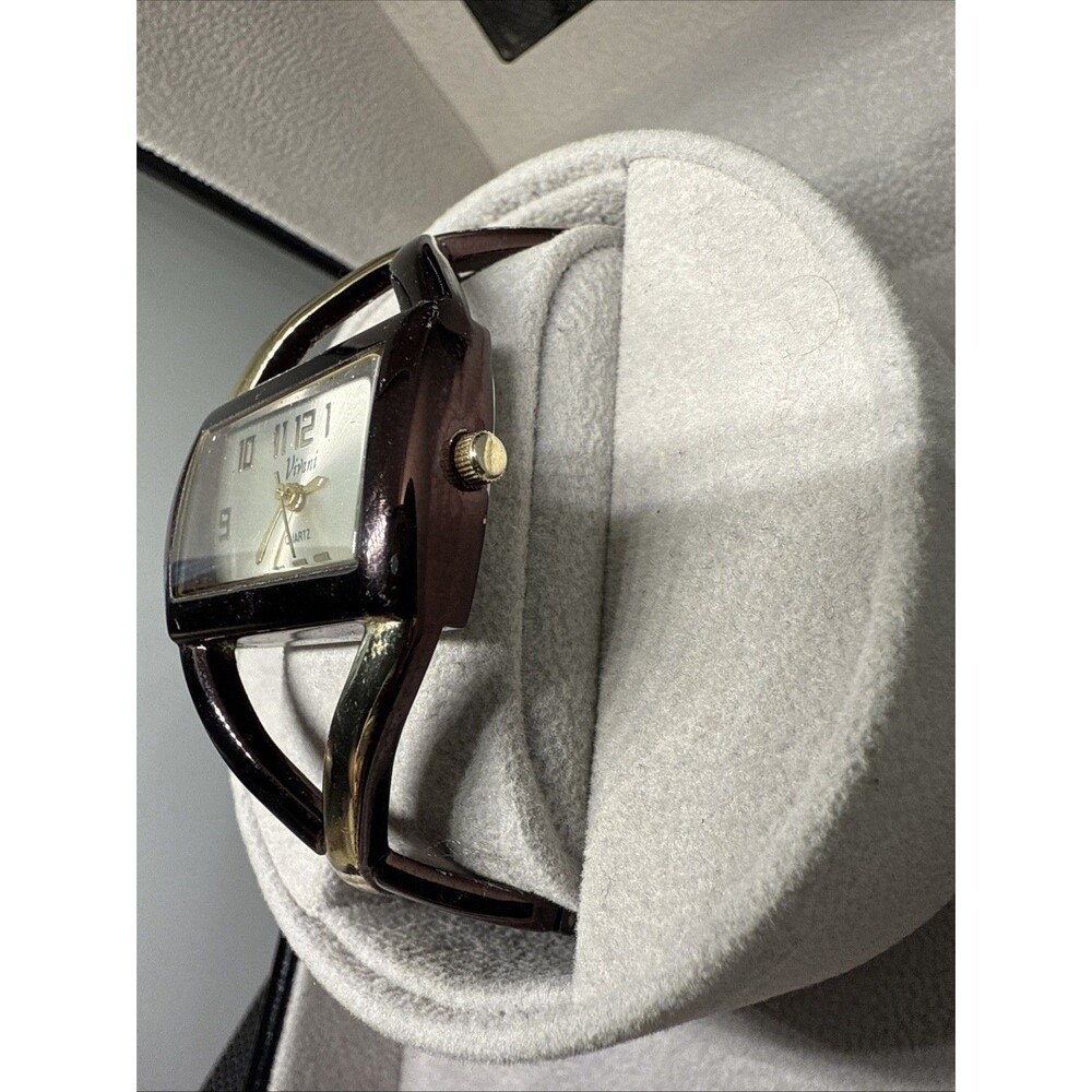 Vivani Ladies Watch Chocolate Open Cuff Bangle Hinge Bracelet Quartz New Battery - Picture 6 of 15